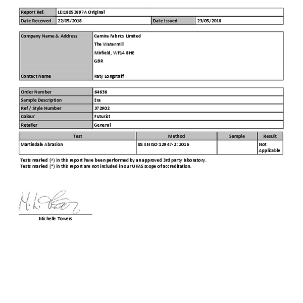 era - abrasion BS EN ISO 12947